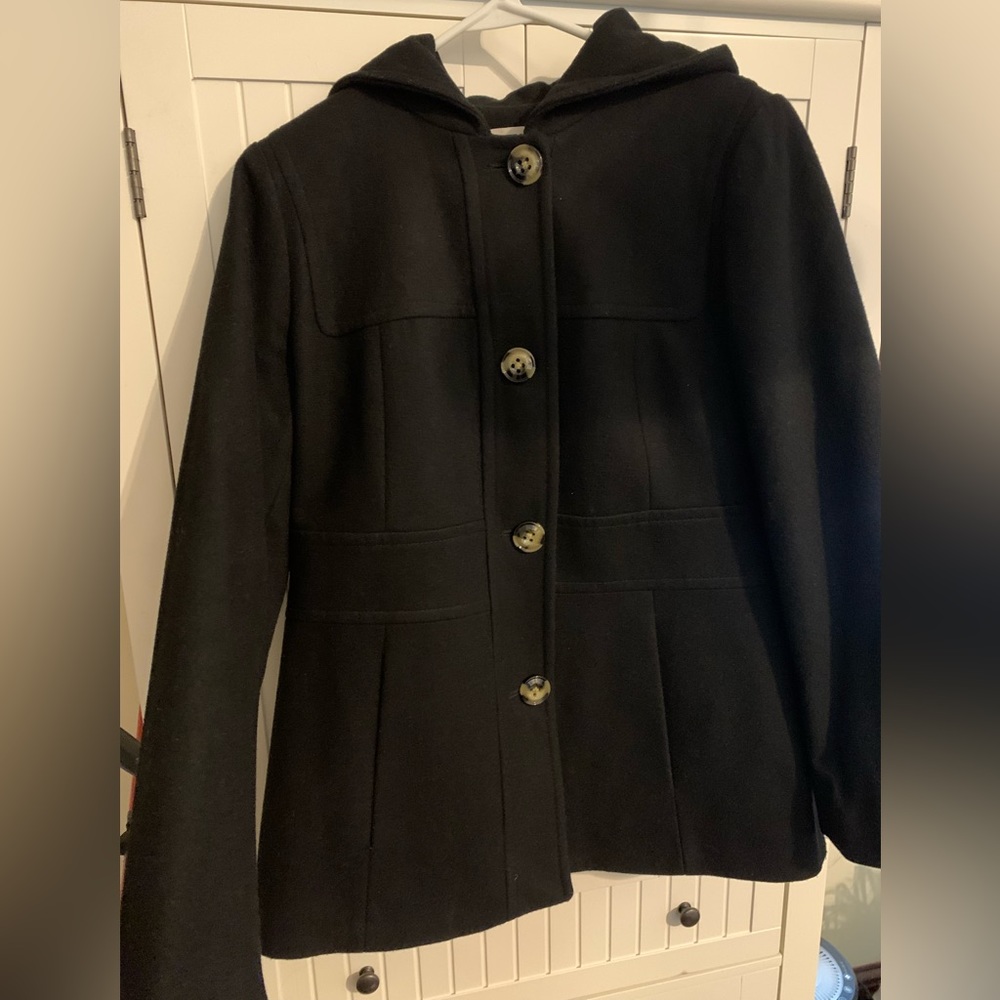 Women’s Anne Klein Wool Blend Coat with Hood